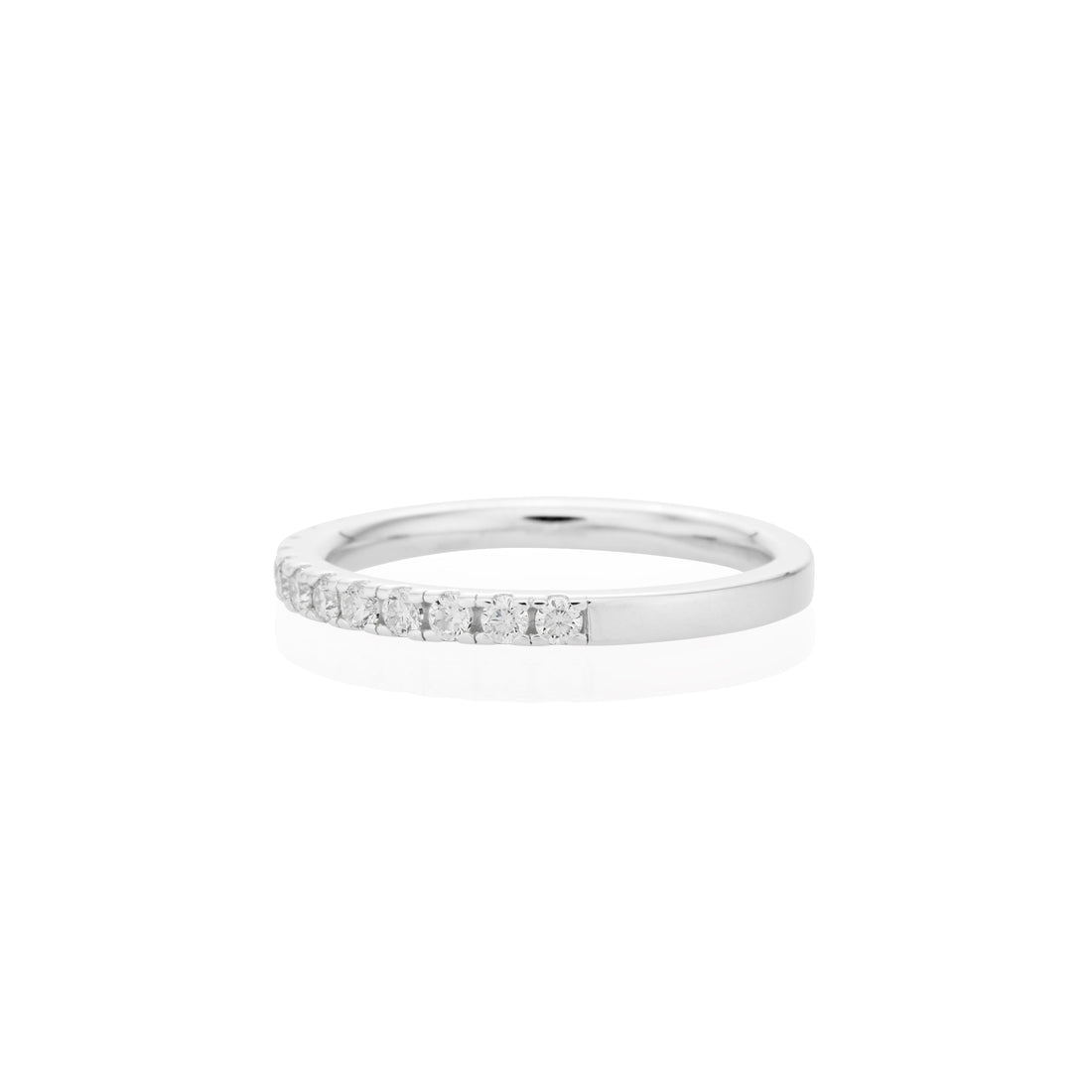 1.8mm Moissanite Half Eternity Ring in 925 Sterling Silver by Jayco Jewelry
