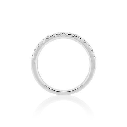 1.8mm Moissanite Half Eternity Ring in 925 Sterling Silver by Jayco Jewelry