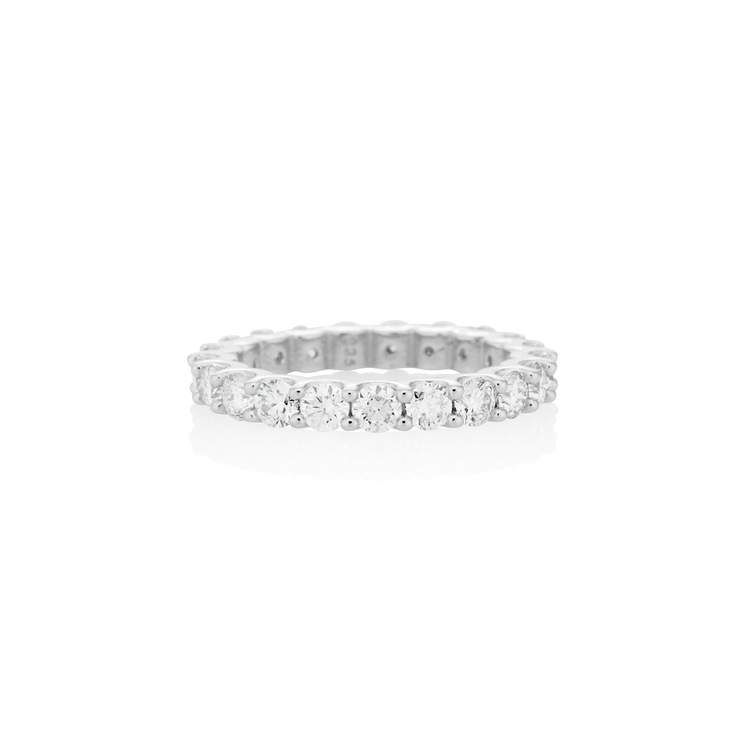 3mm Moissanite Eternity Ring in 925 Sterling Silver by Jayco Jewelry