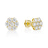 Moissanite Flower Cluster Earrings in Yellow Gold by Jayco Jewelry
