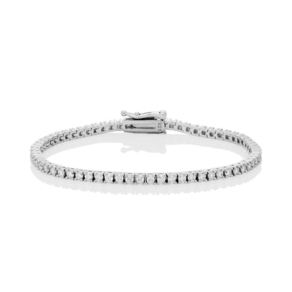 2mm Moissanite Tennis Bracelet in Solid 925 Silver by Jayco Jewelry