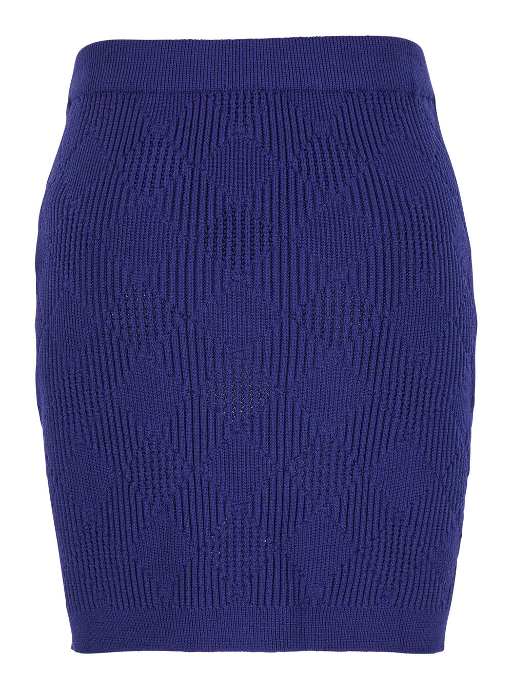 Balmain Women Blue Mini Skirt With Jewel Buttons In Viscose Blend Woman by Luosophy