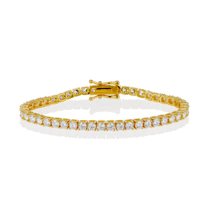 3mm Moissanite Tennis Bracelet in Yellow Gold Vermeil by Jayco Jewelry