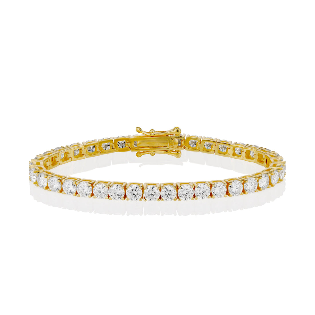 4mm Moissanite Tennis Bracelet in Yellow Gold Vermeil by Jayco Jewelry