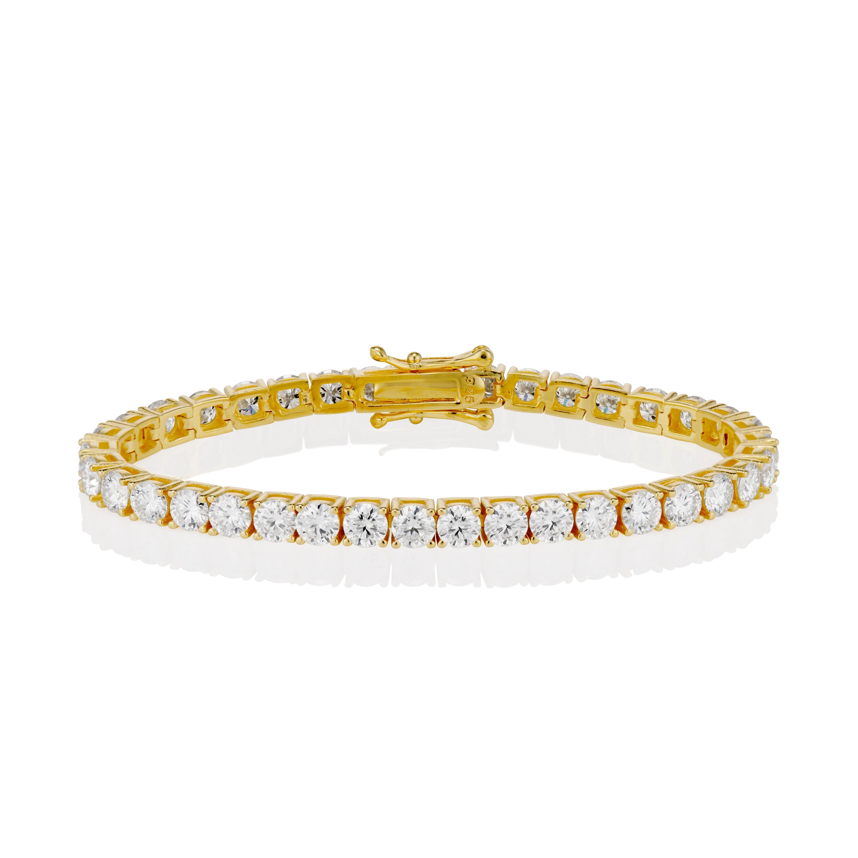 4mm Moissanite Tennis Bracelet in Yellow Gold Vermeil by Jayco Jewelry