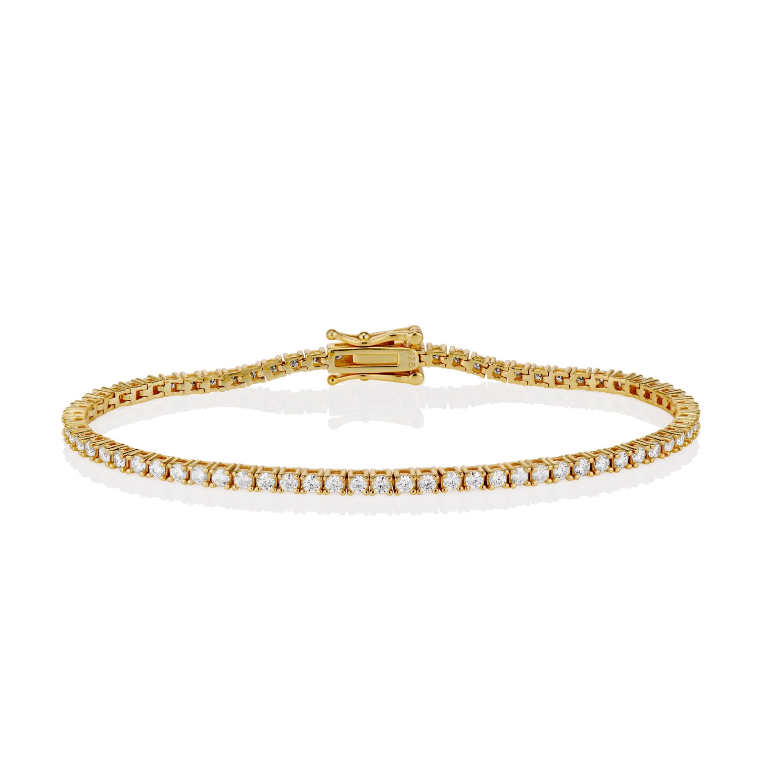 2mm Moissanite Tennis Bracelet in Yellow Gold by Jayco Jewelry