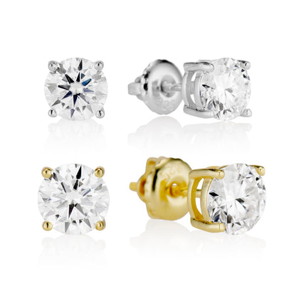 Moissanite Round Cut Stud Earrings by Jayco Jewelry