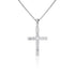 Moissanite Cross Pendant with Necklace in Silver by Jayco Jewelry