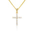 Moissanite Cross Pendant with Necklace in Yellow Gold by Jayco Jewelry