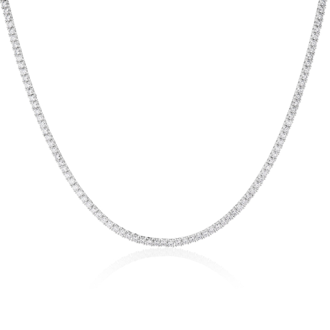3MM Moissanite Tennis Necklace in Solid 925 Silver by Jayco Jewelry