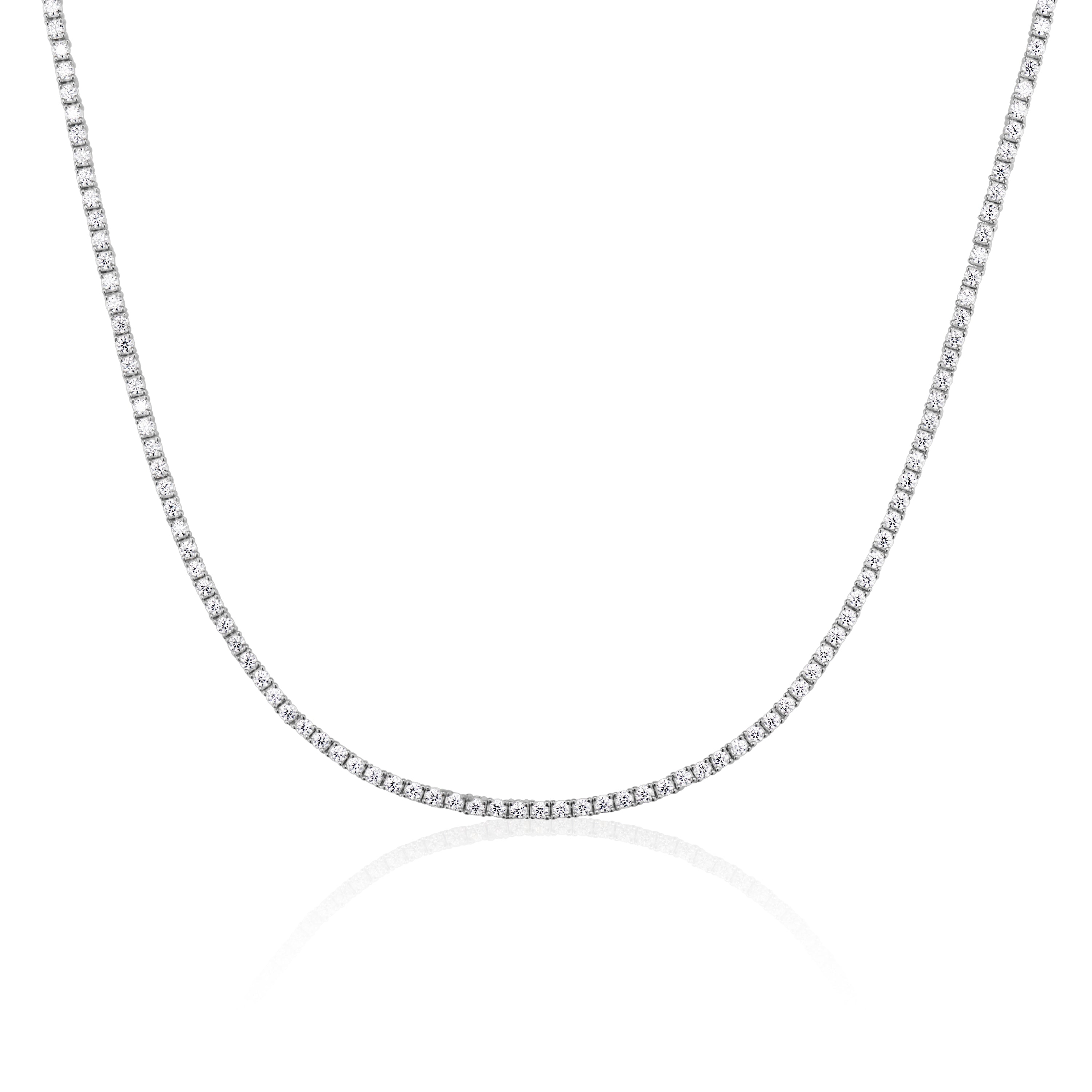 2mm Moissanite Tennis Necklace in Solid 925 Silver by Jayco Jewelry