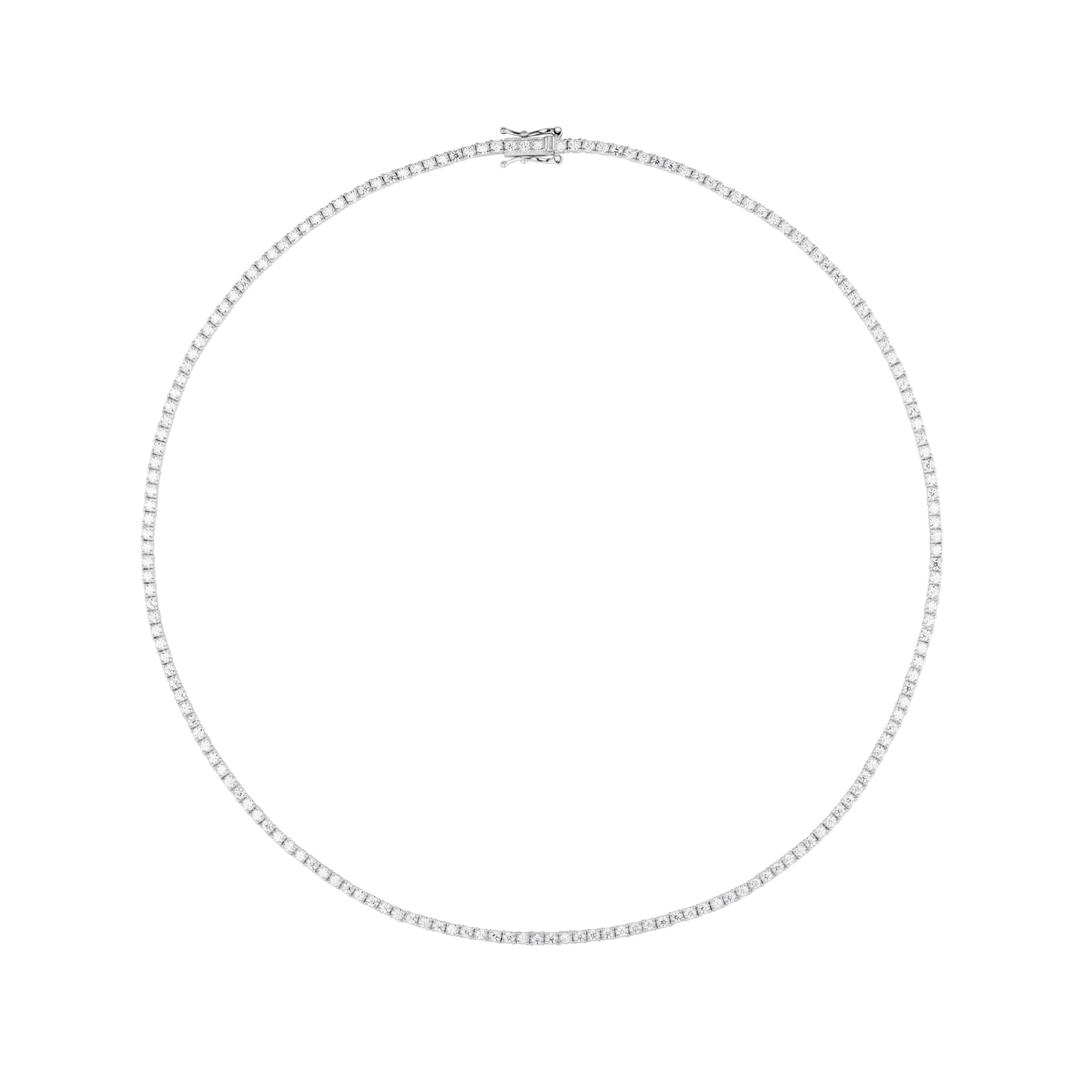 2mm Moissanite Tennis Necklace in Solid 925 Silver by Jayco Jewelry