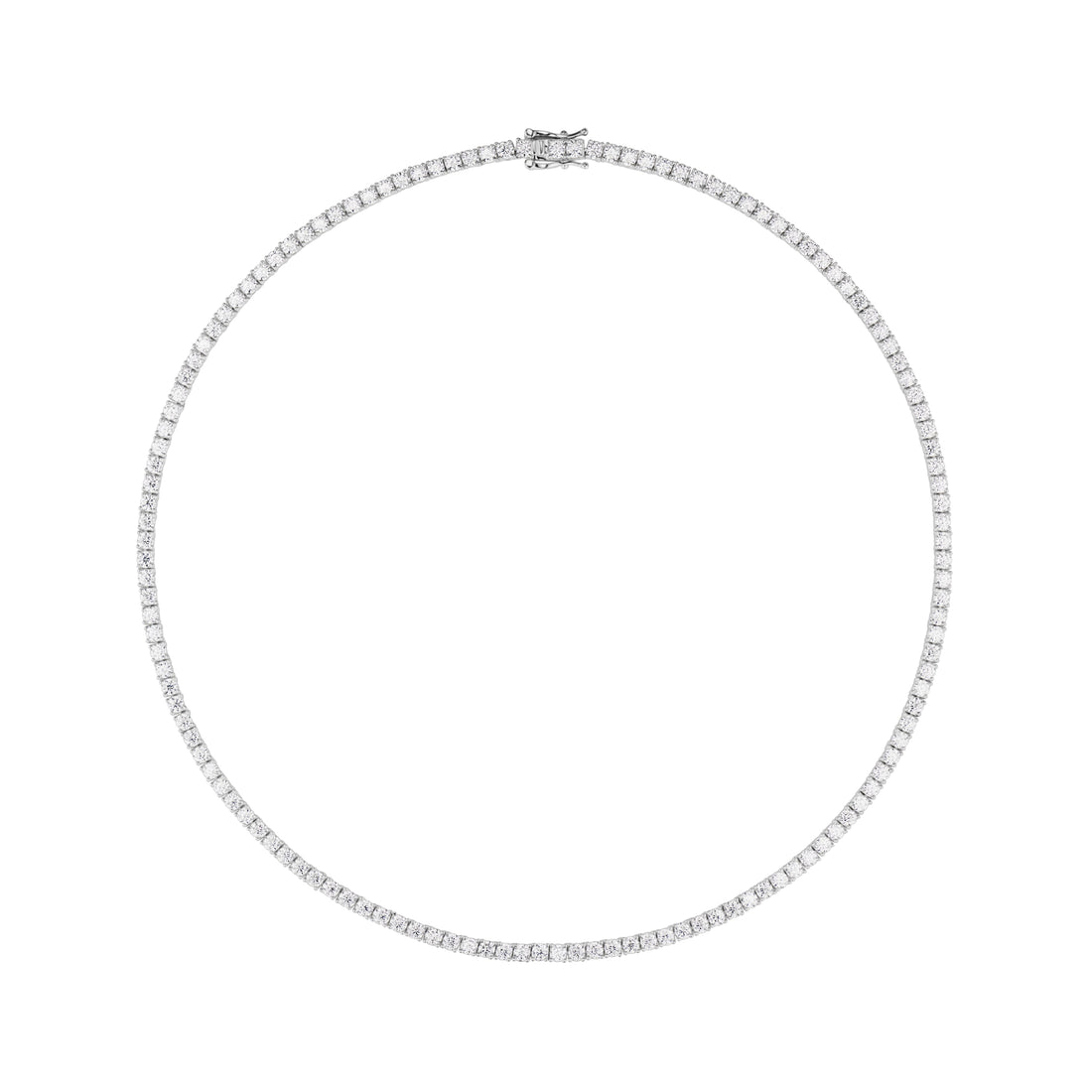 3MM Moissanite Tennis Necklace in Solid 925 Silver by Jayco Jewelry