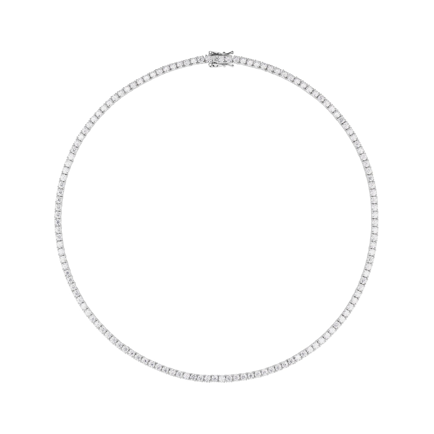 3MM Moissanite Tennis Necklace in Solid 925 Silver by Jayco Jewelry