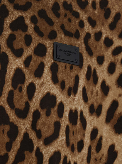 Dolce &amp; Gabbana Men Brown T-Shirt With All-Over Leopard Motif In Cotton Man by Luosophy