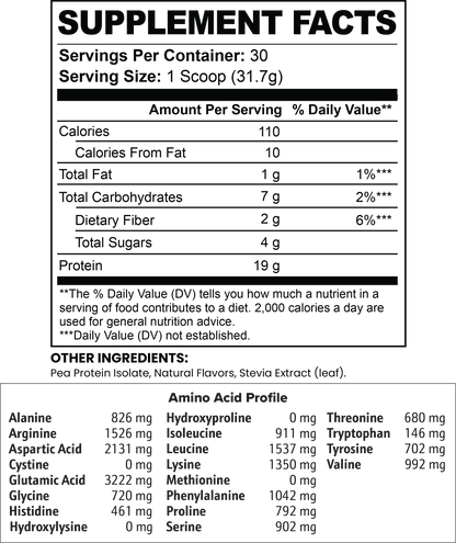 Chocolate Vegan Pea Protein Isolate Powder, 2.09 lbs by Minimo Nutrition
