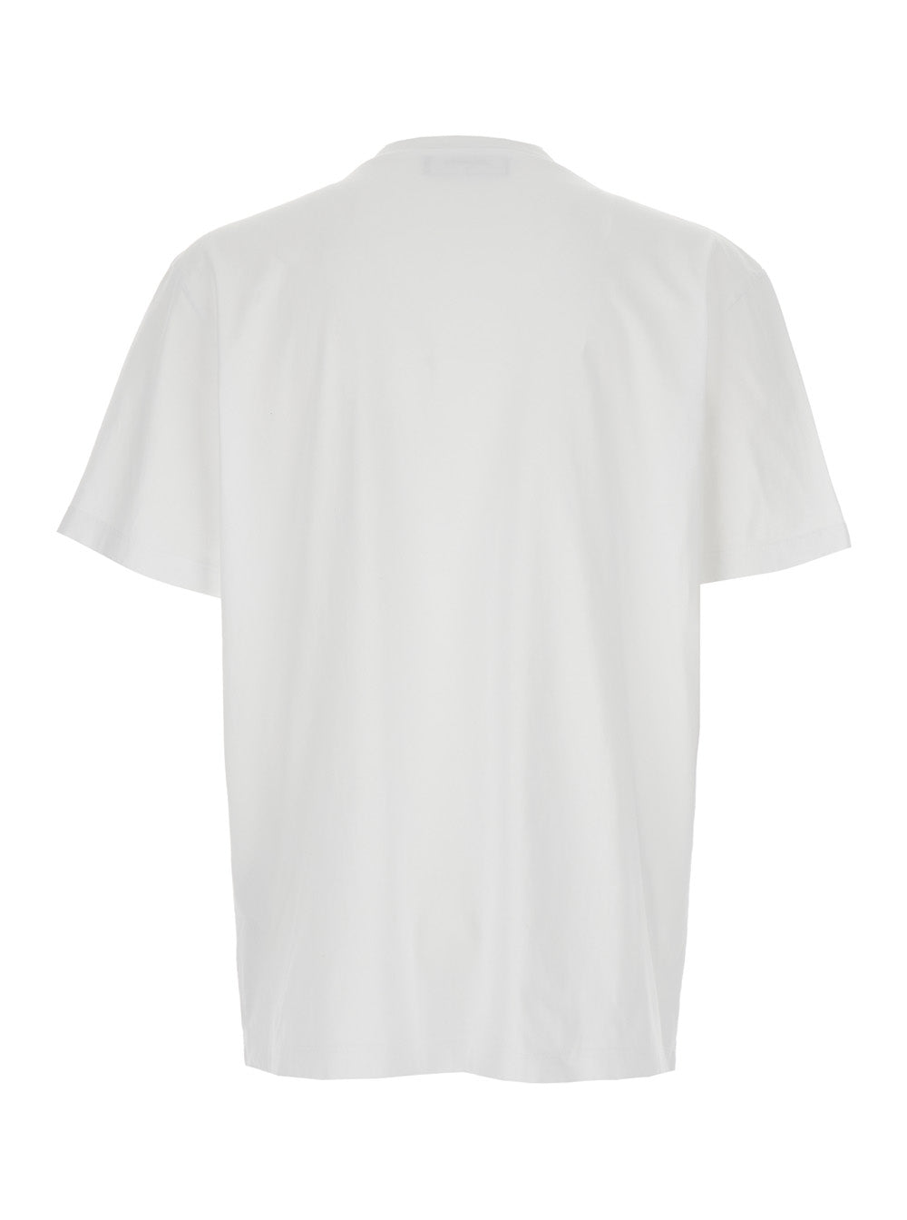Dsquared2 Men White Crewneck T-Shirt With Logo Lettering On The Front In Cotton Man by Luosophy