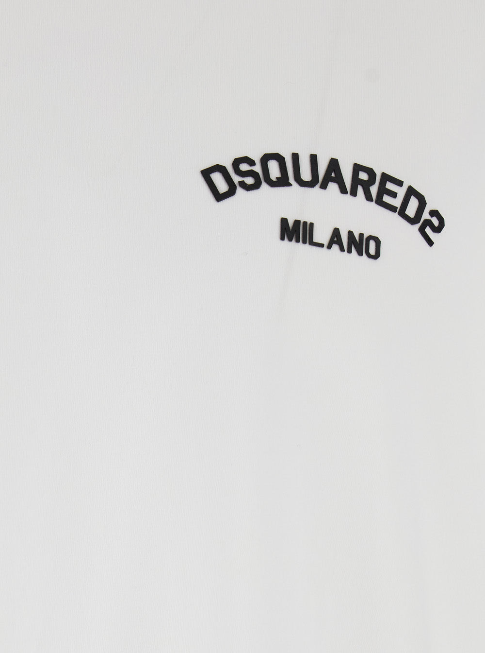 Dsquared2 Men White Crewneck T-Shirt With Logo Lettering On The Front In Cotton Man by Luosophy