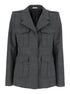Alexander Mcqueen Women Grey Jacket With Wide Notched Revers In Wool Woman by Luosophy