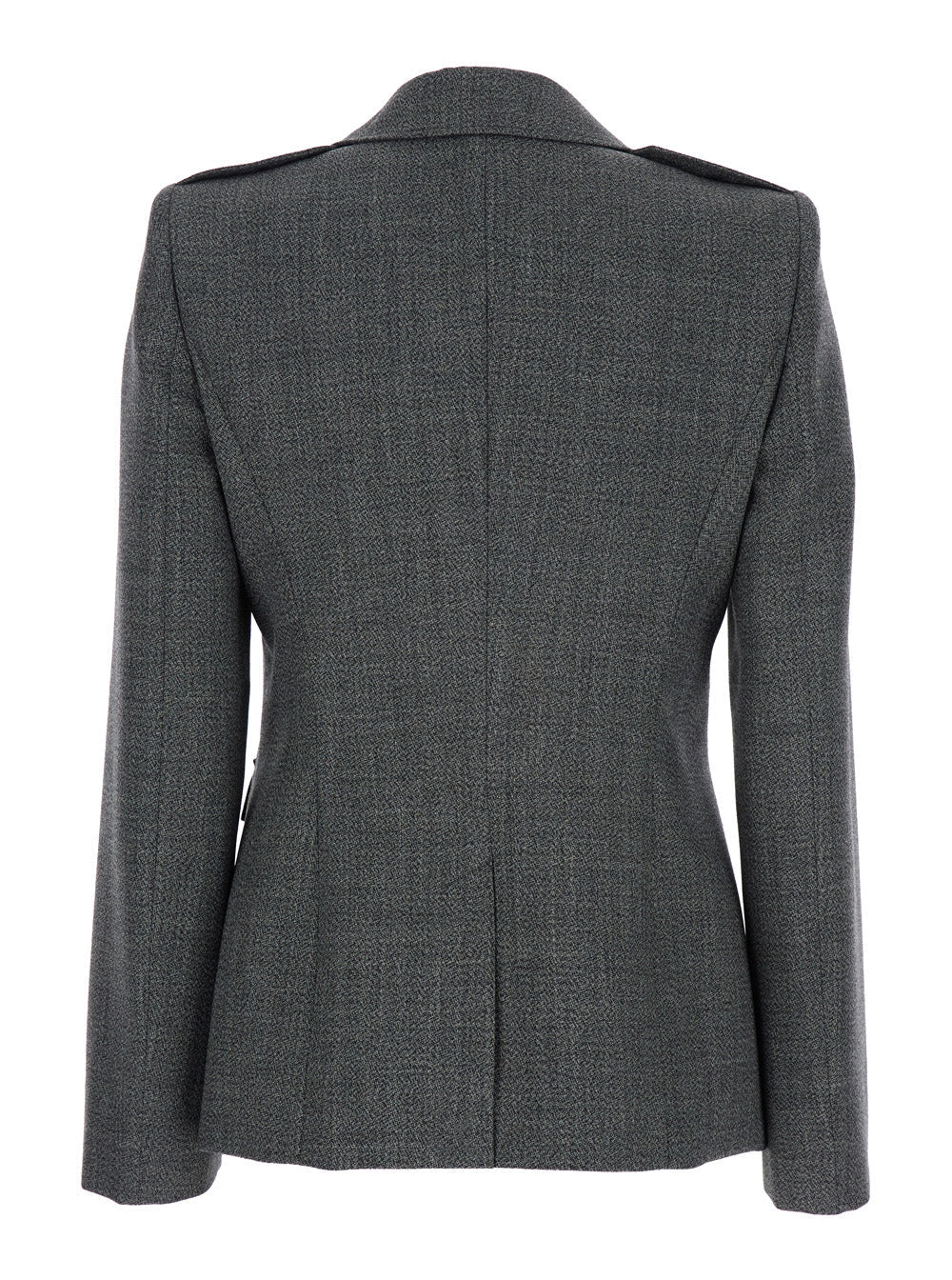 Alexander Mcqueen Women Grey Jacket With Wide Notched Revers In Wool Woman by Luosophy