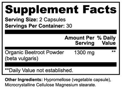 Organic Beetroot Capsuled Powder, 60 ct. by Minimo Nutrition