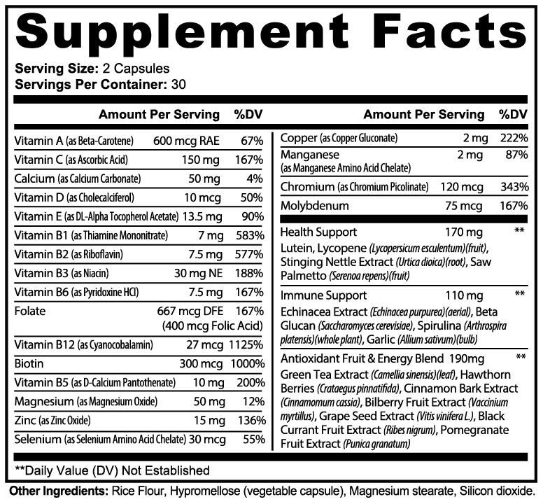 Complete Multivitamin + Immunity Boost, 60 ct. by Minimo Nutrition
