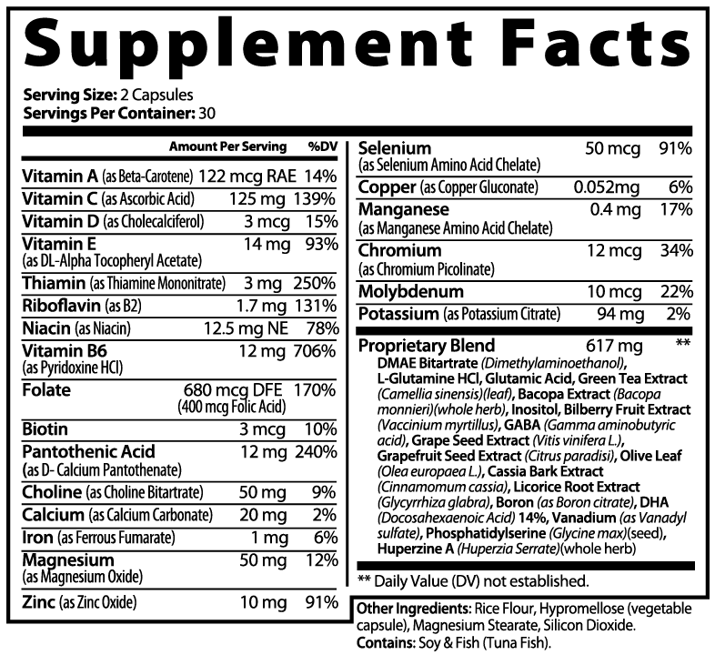 Brain &amp; Focus Formula, 60 ct. by Minimo Nutrition