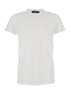 Dolce & Gabbana Men White Crewneck T-Shirt With Tonal Logo Lettering Embroidery On The Front In Cotton Stretch Man by Luosophy