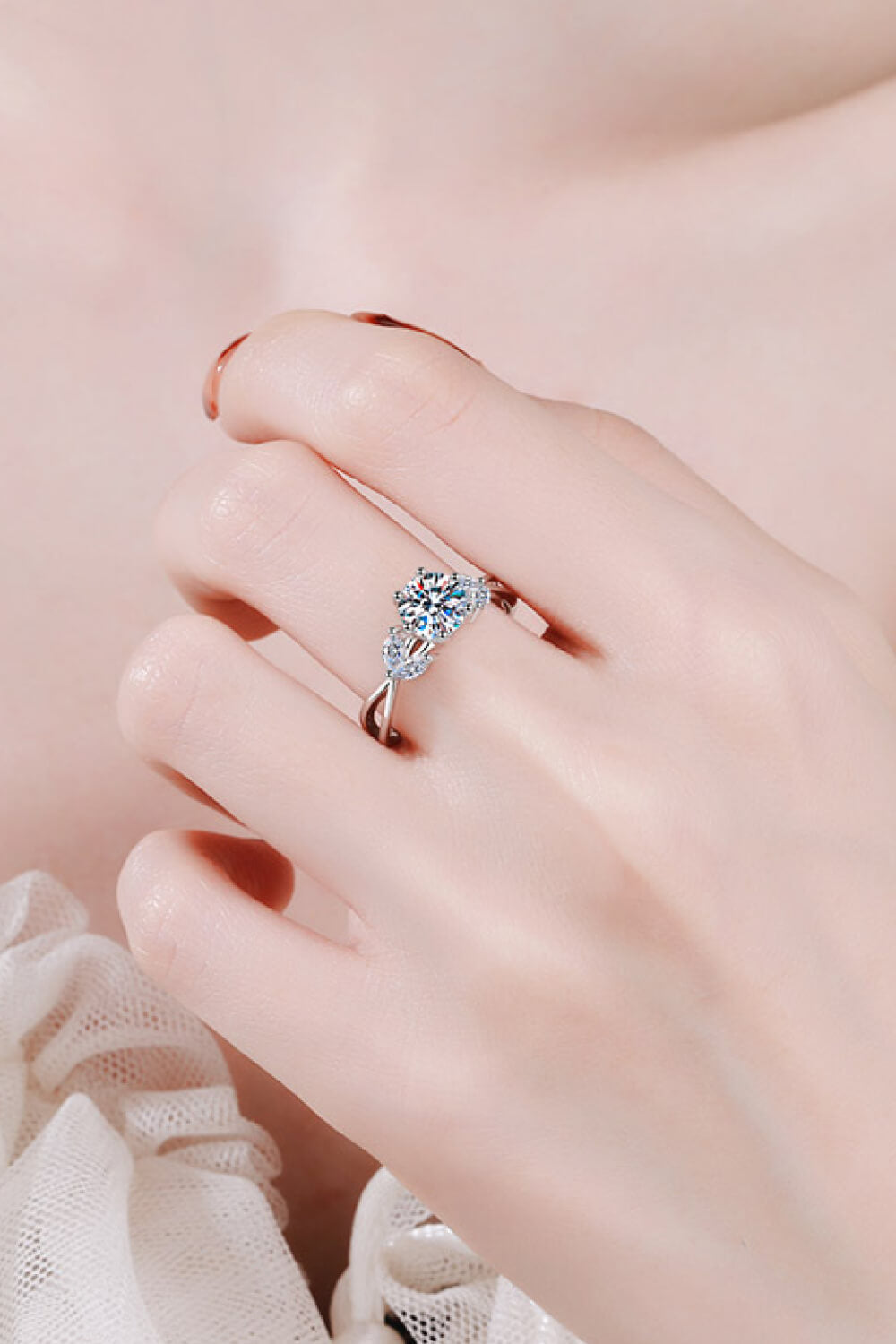 Come With Me 1 Carat Brilliant Round Cut Sparkala™ Ring (Rhodium Over Pure Sterling Silver) by Sparkala