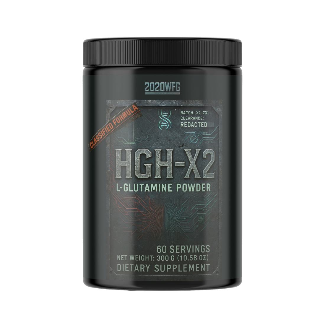 HGH-X2: Elite Muscle Recovery Formula (Pharma-Grade L-Glutamine Powder – 60 Servings) by 2020WFG