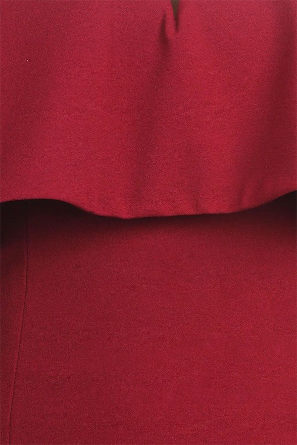 CLEARANCE - Eureka 2102 Long Dress Off Shoulder with V-Notch Ruffled Bodice (Size XL) by DiscountDressShop