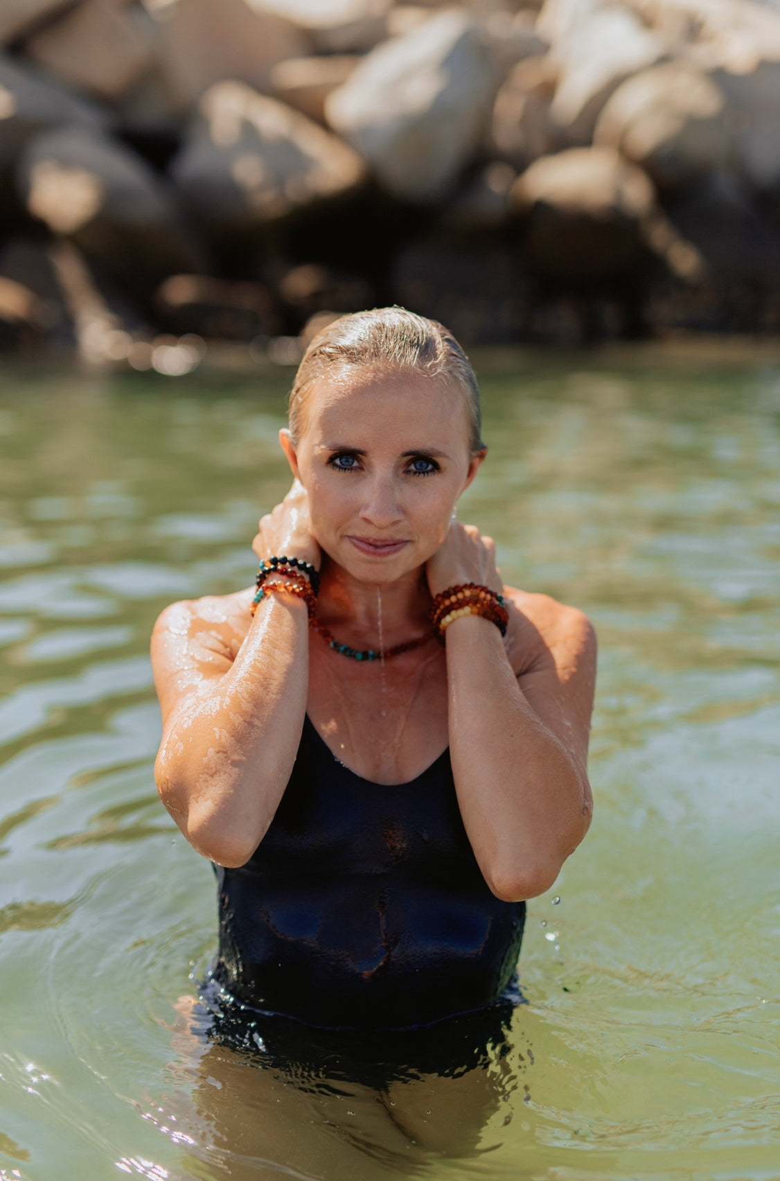 Raw Black Baltic Amber || Adult Bracelet by CanyonLeaf
