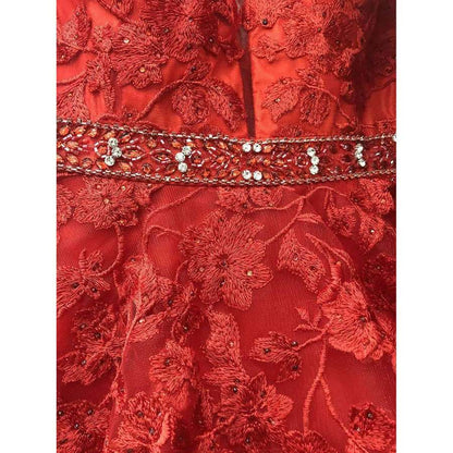 Juliet 224 V-Neck and Back Embroidered Tulle A-Line Ball Gown by DiscountDressShop