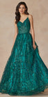 Juliet 2414 Floor Length A-Line Glitter Lace Tulle Ball Gown by DiscountDressShop