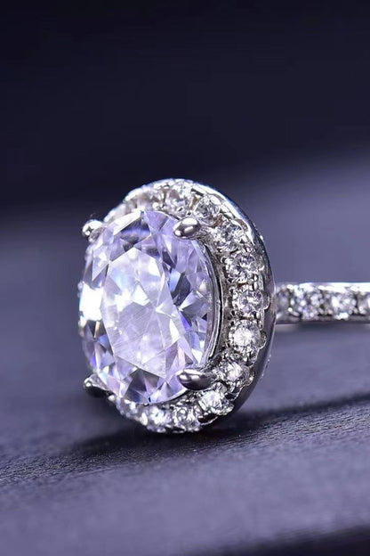 2 Carat Oval-Cut Sparkala™ Ring (Platinum Over Pure Sterling Silver) by Sparkala