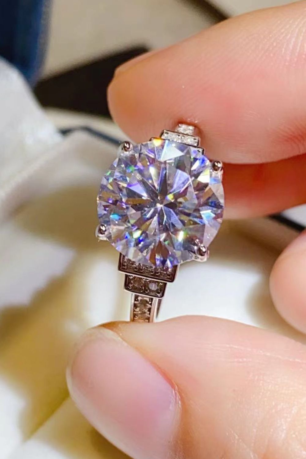 5 Carat Brilliant Round Cut Sparkala™ Platinum Over Pure Sterling Silver Ring by Sparkala