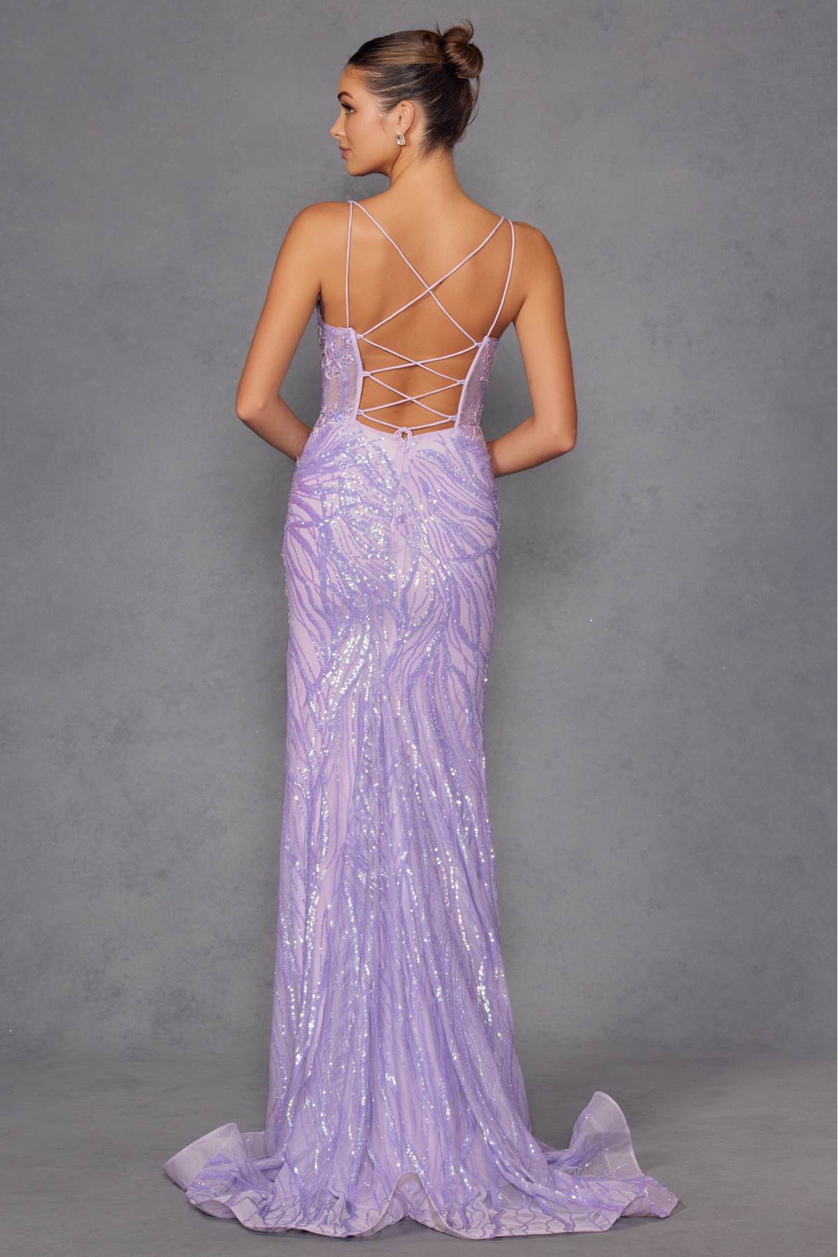 Juliet JT2473R Long Fitted Sequin Lace Applique Boned Corset Gown by DiscountDressShop