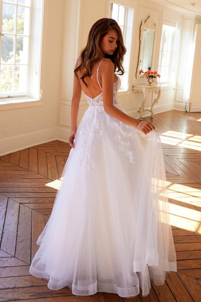Juliet JT2482SW Floor Length A-Line Lace/Tulle Wedding Ball Gown by DiscountDressShop