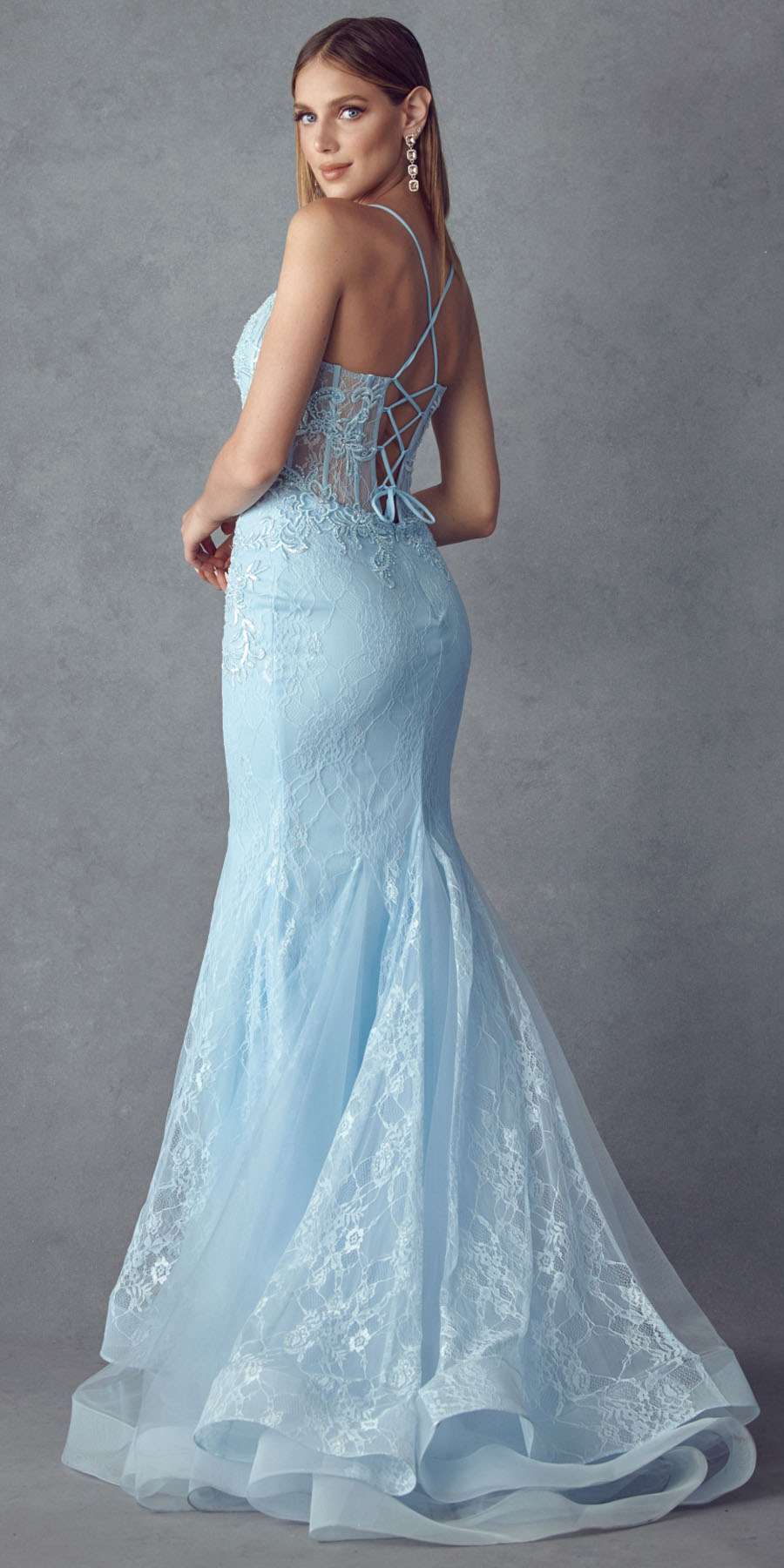 Juliet 250 Embellished Lace Mermaid Dress by DiscountDressShop