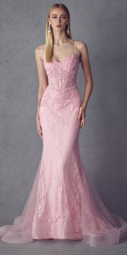 Juliet 250 Embellished Lace Mermaid Dress by DiscountDressShop
