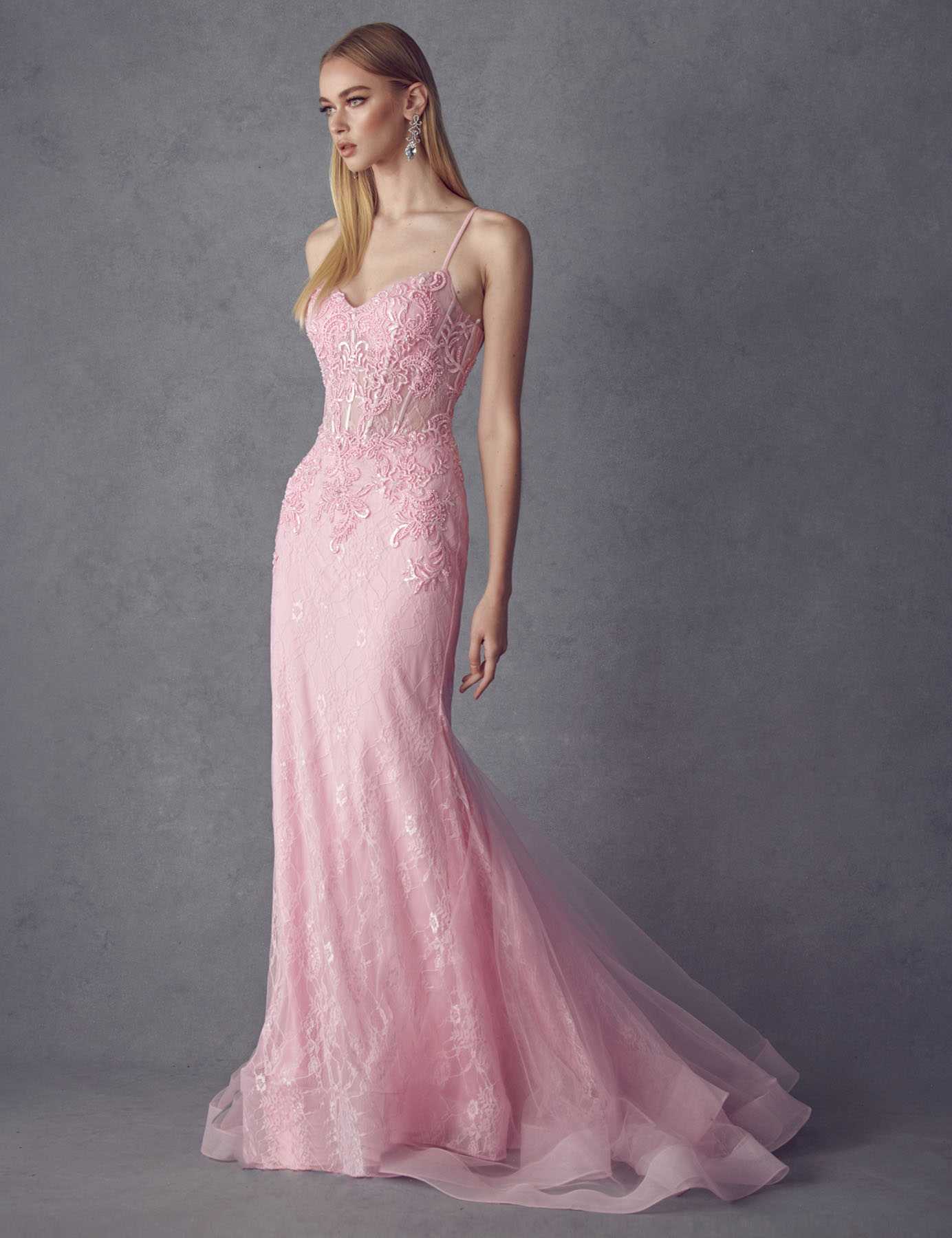 Juliet 250 Embellished Lace Mermaid Dress by DiscountDressShop