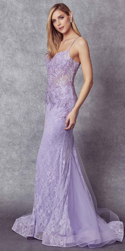 Juliet 250 Embellished Lace Mermaid Dress by DiscountDressShop