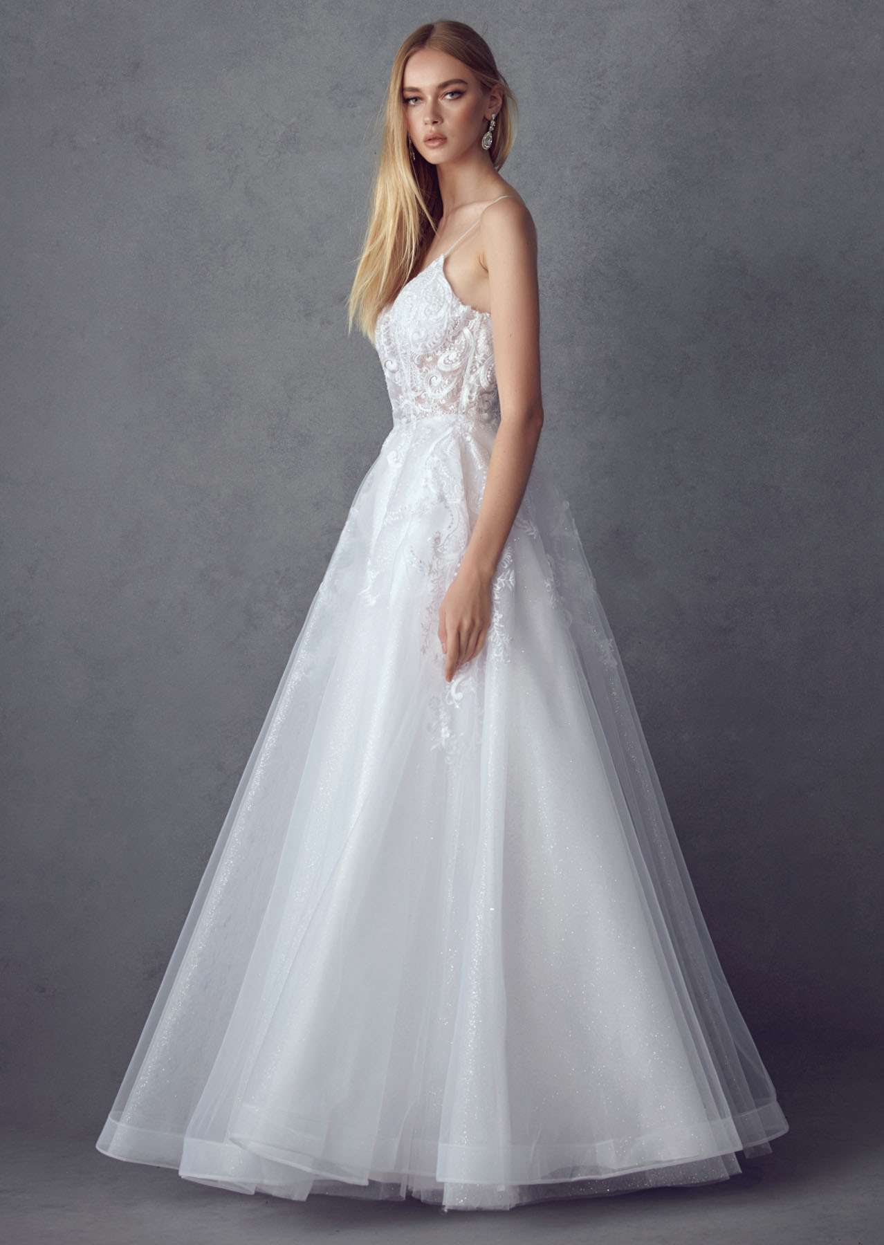 Juliet JT2482SW Floor Length A-Line Lace/Tulle Wedding Ball Gown by DiscountDressShop