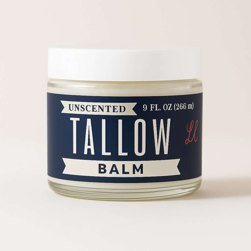 Unscented Tallow Skincare 9oz Trio - Whipped Moisturizer, Body Butter &amp; Balm | Lady May Tallow by The Lady May
