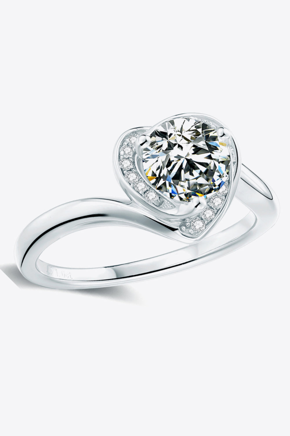 1 Carat Sparkala™ Platinum Over Pure Sterling Silver Heart Ring by Sparkala
