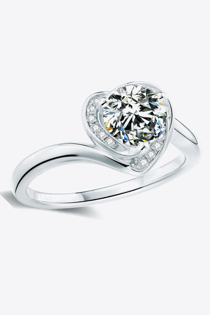 1 Carat Sparkala™ Platinum Over Pure Sterling Silver Heart Ring by Sparkala