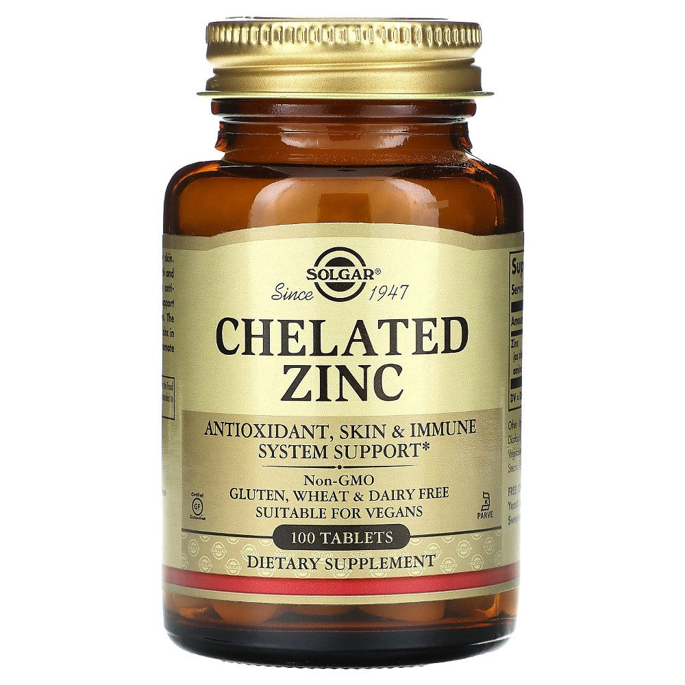 Solgar Chelated Zinc 22 Mg, 100 Tablets by Pasteur Pharmacy