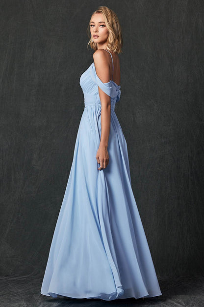 Juliet 262 Pleated Off the Shoulder Formal Dress by DiscountDressShop
