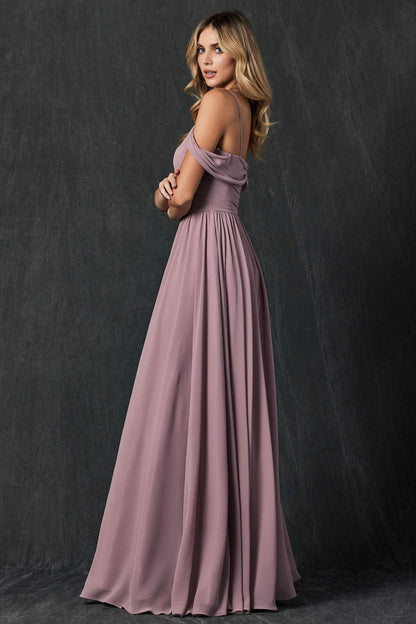 Juliet 262 Pleated Off the Shoulder Formal Dress by DiscountDressShop