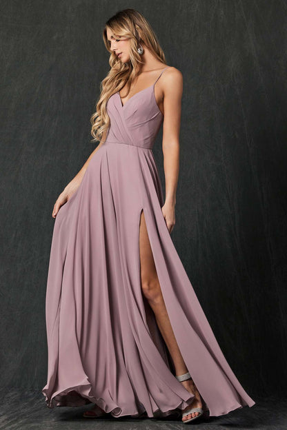 Juliet 263 Spaghetti Strap Long Formal Dress by DiscountDressShop